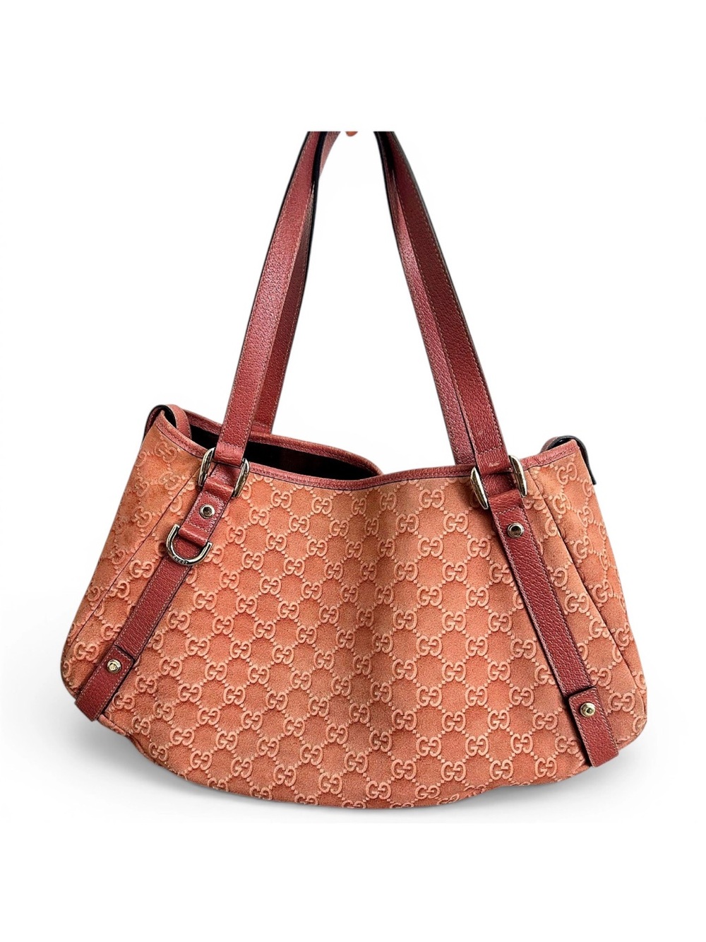 Gucci pink suede Abby handbag